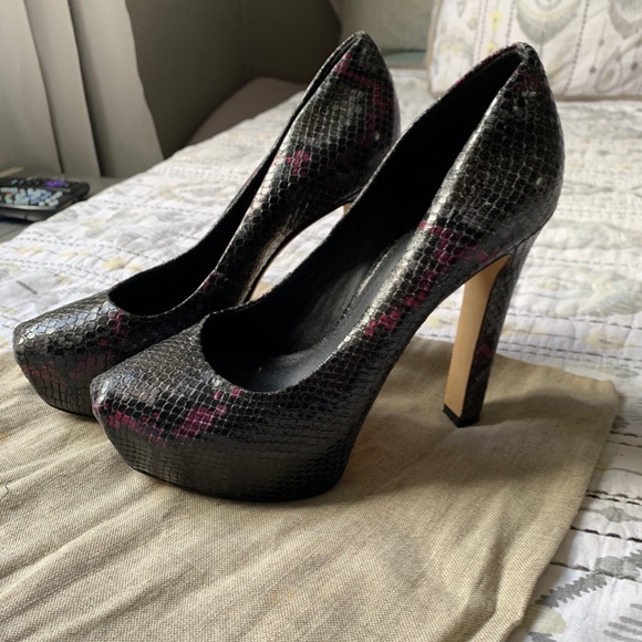 Brian Atwood Shoes - Brian Atwood Platform Heels in Snakeskin design